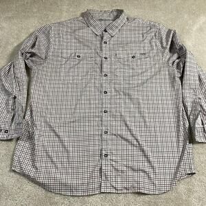 Drake Waterfowl Shirt Mens XXL Plaid Lightweight Vented Fishing Roll Cuff